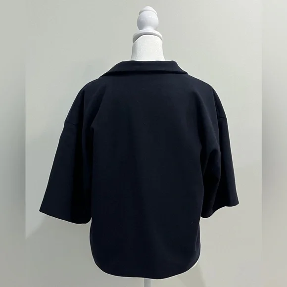 Agnes B. Wool blend Navy Top M - Picture 3 of 13